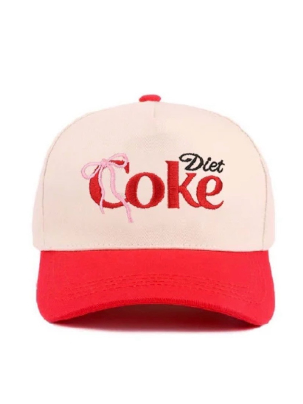 New Diet Coke Pink Bow Embroidered Baseball Cap Hat Adjustable Strapback
